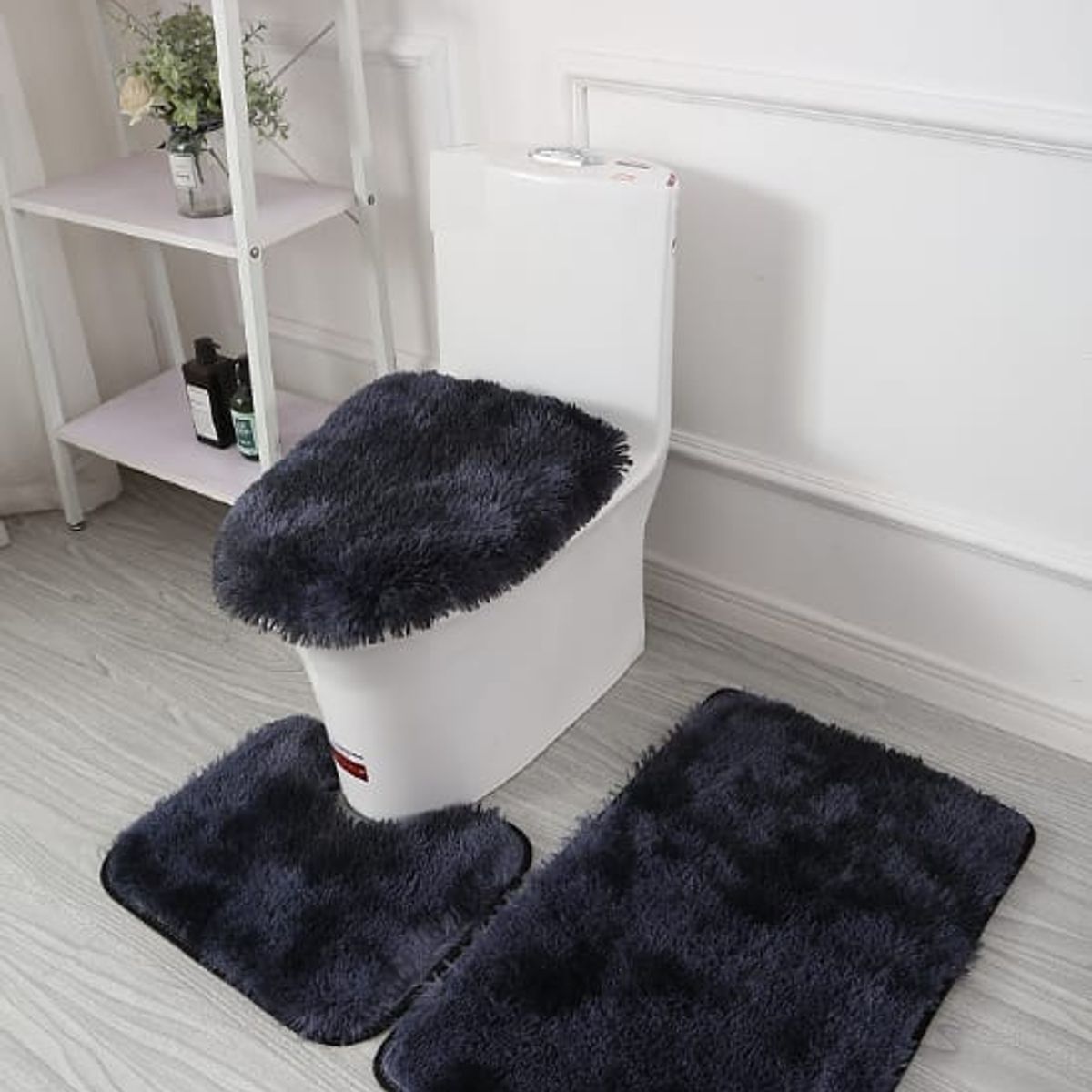 GENERICO - set de baño peludos  3 piezas