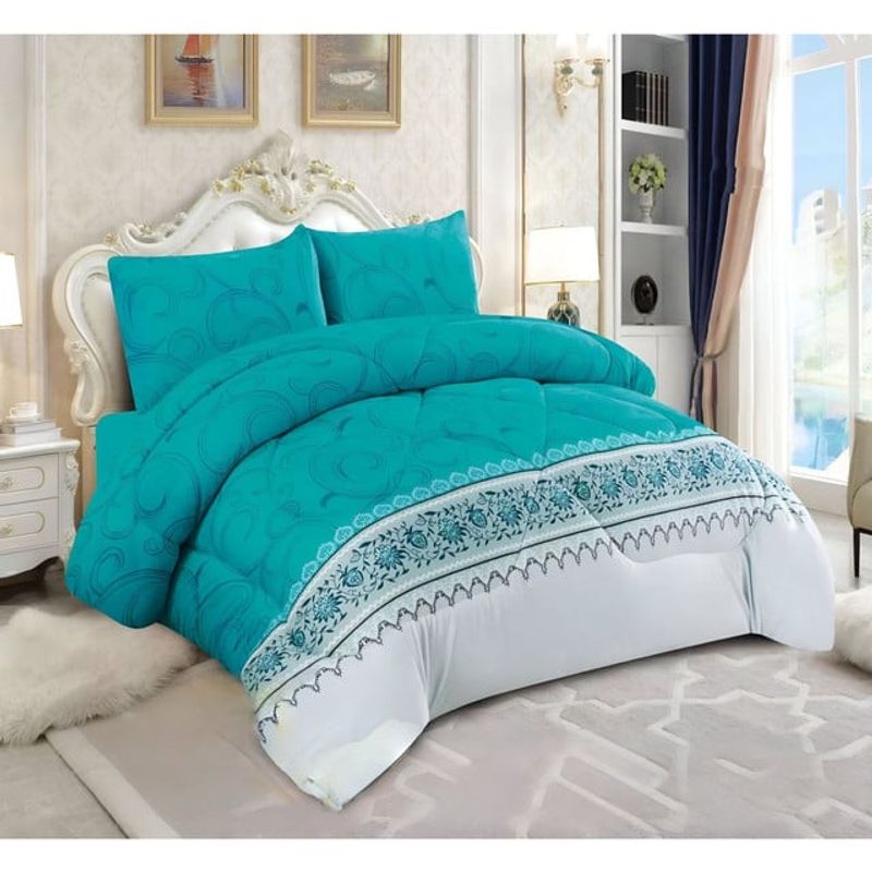 GENERICO - COBERTOR CHIPORRO TURQUESA  KING +2 FUNDAS DE ALMOHADA