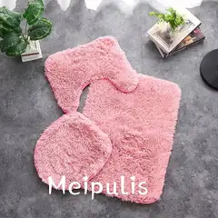 GENERICO - Set de baño peludos 3 piezas