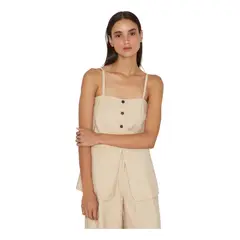 JACINTA TIENDA - Polera Oxford crudo