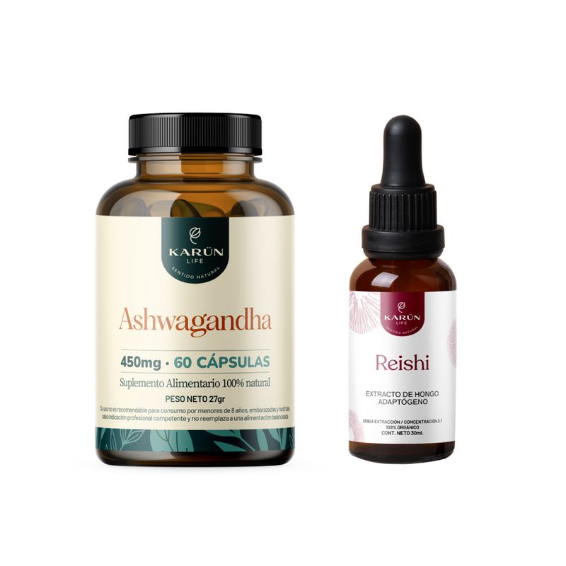KARUNLIFE - Pack Ashwagandha 60Capsulas+ Reishi 30mlExtracto - KarunLife