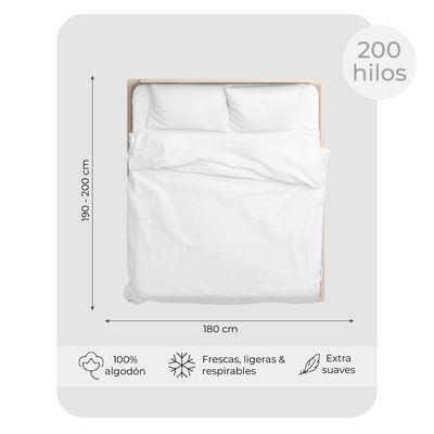 Imagen 2 del producto Juego de Sábanas King 100% Algodón 200 Hilos Premium