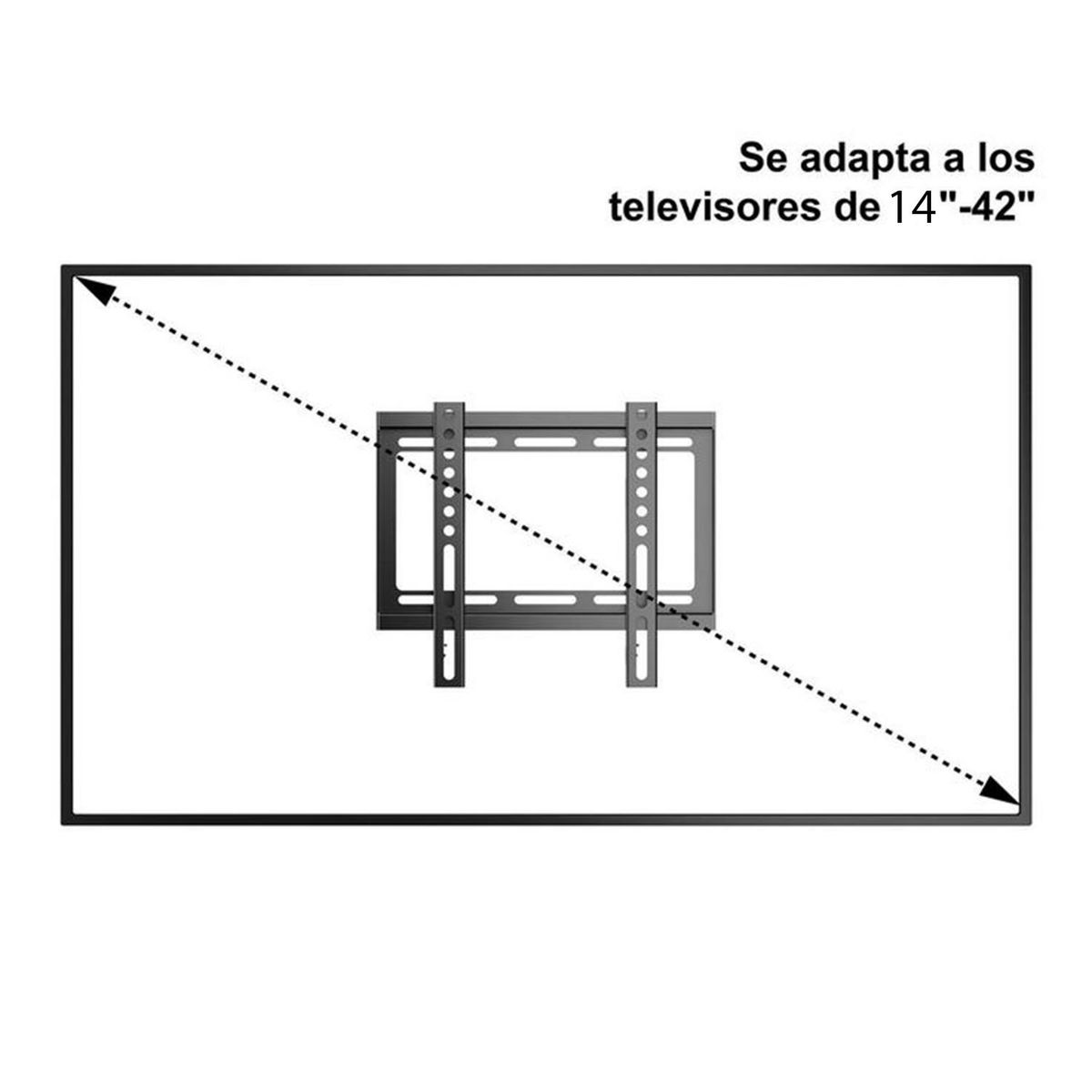 GENERICO - Pack 2 Soportes Metal Fijos Para TV Hasta 42 Pulgadas Con Tornillos