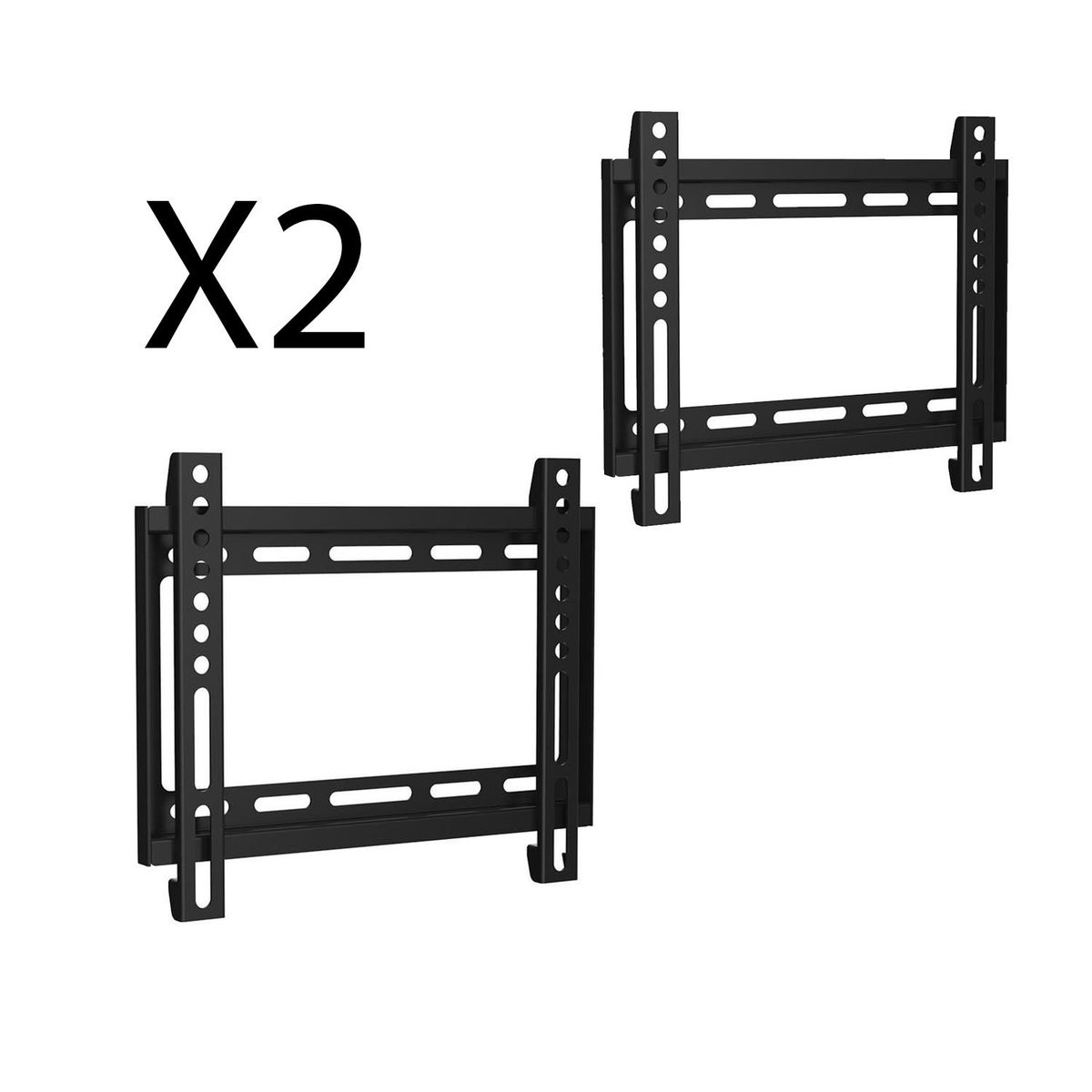 GENERICO - Pack 2 Soportes Metal Fijos Para TV Hasta 42 Pulgadas Con Tornillos