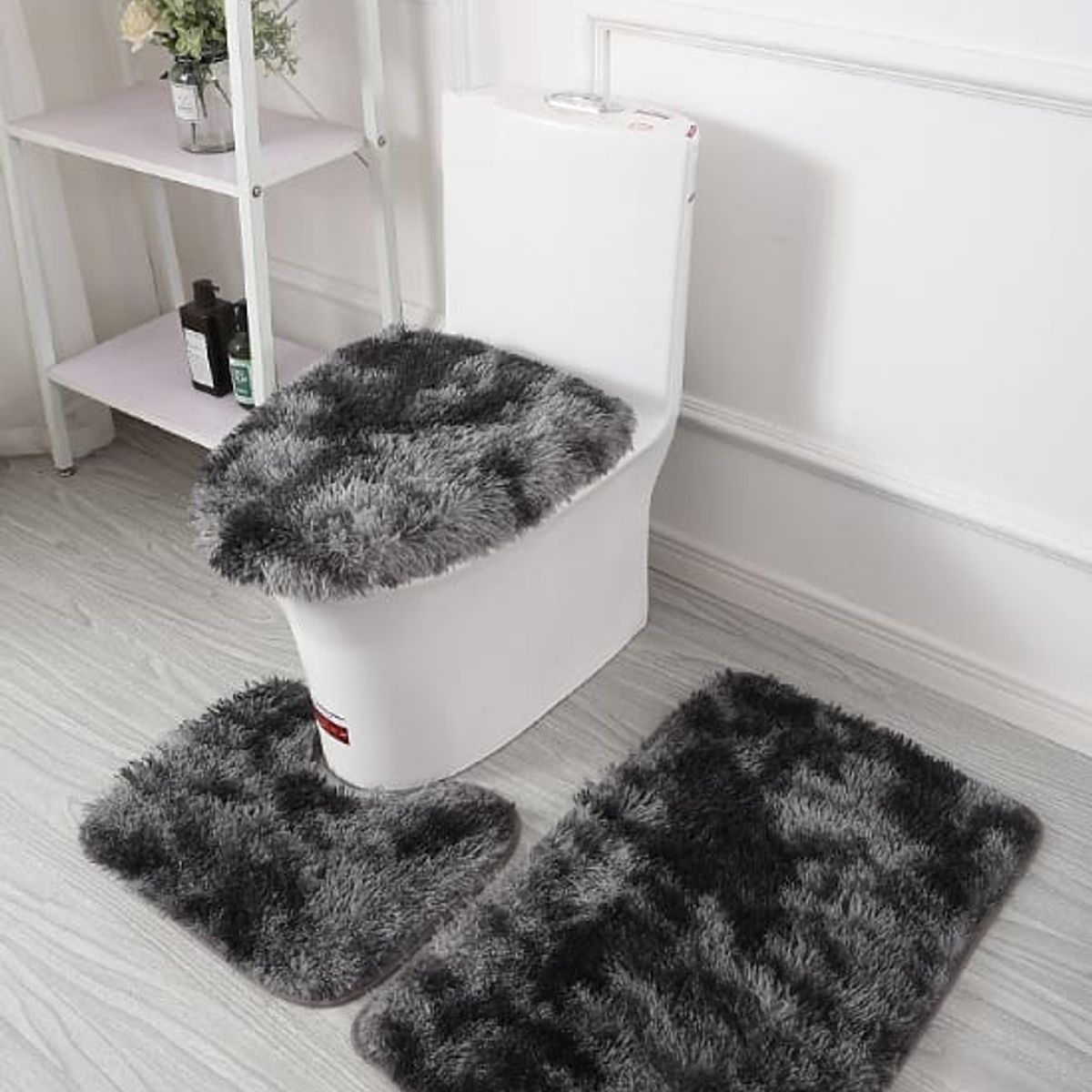 GENERICO - set de baño peludos  3 piezas