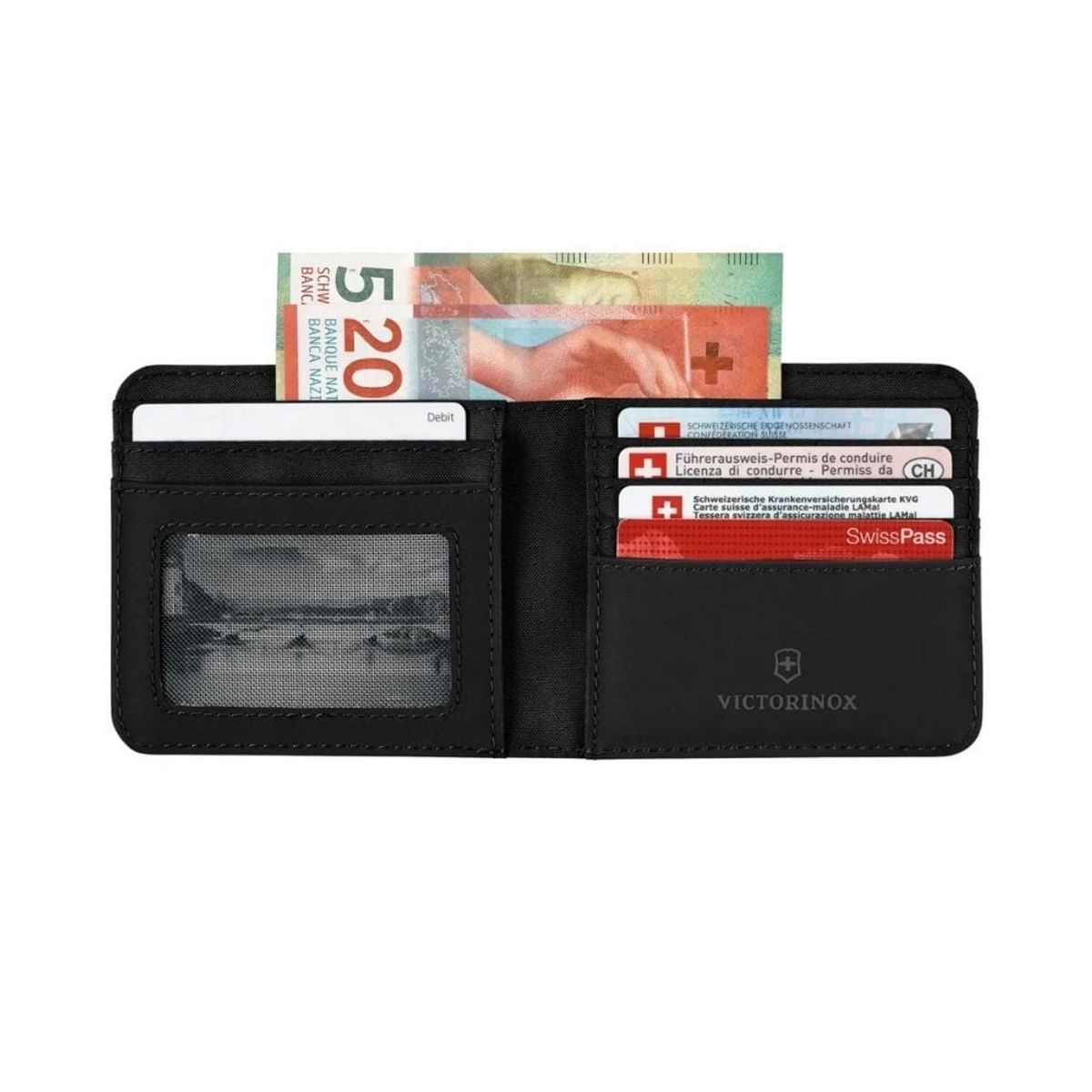VICTORINOX - Billetera Bi-Fold con protección RFID Negro Victorinox