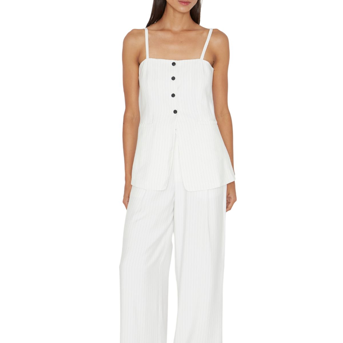 JACINTA TIENDA - Pantalón Oxford rayas blanco Jacinta Tienda