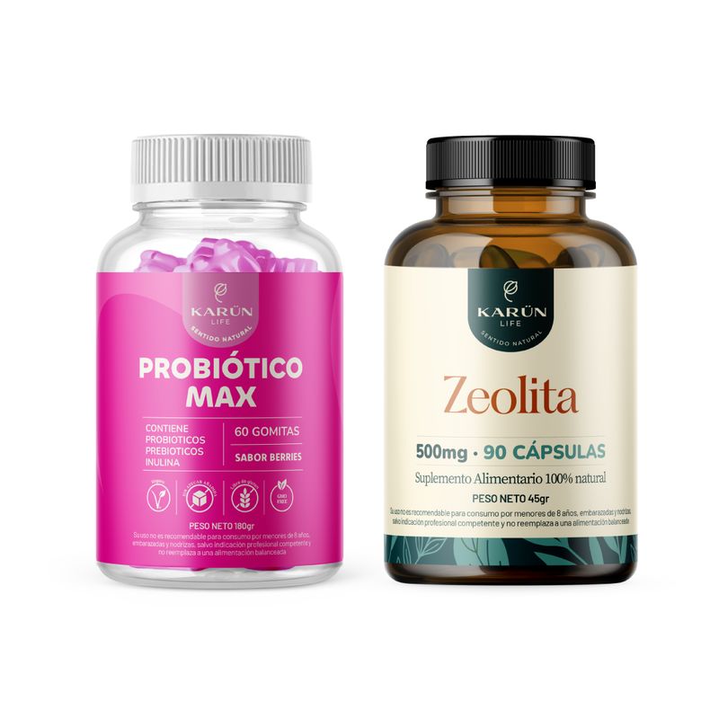 KARUNLIFE - Pack Digestivo Probioticos + Prebioticos + Zeolita