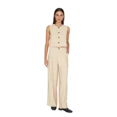 JACINTA TIENDA - Pantalón Oxford rayas crudo