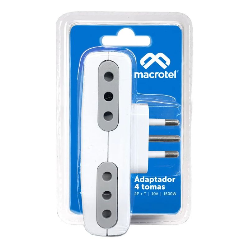 MACROTEL - Enchufe Cuadruple 10A ME-1012A Macrotel - Crazygames