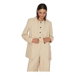 JACINTA TIENDA - Blazer Oxford rayas crudo