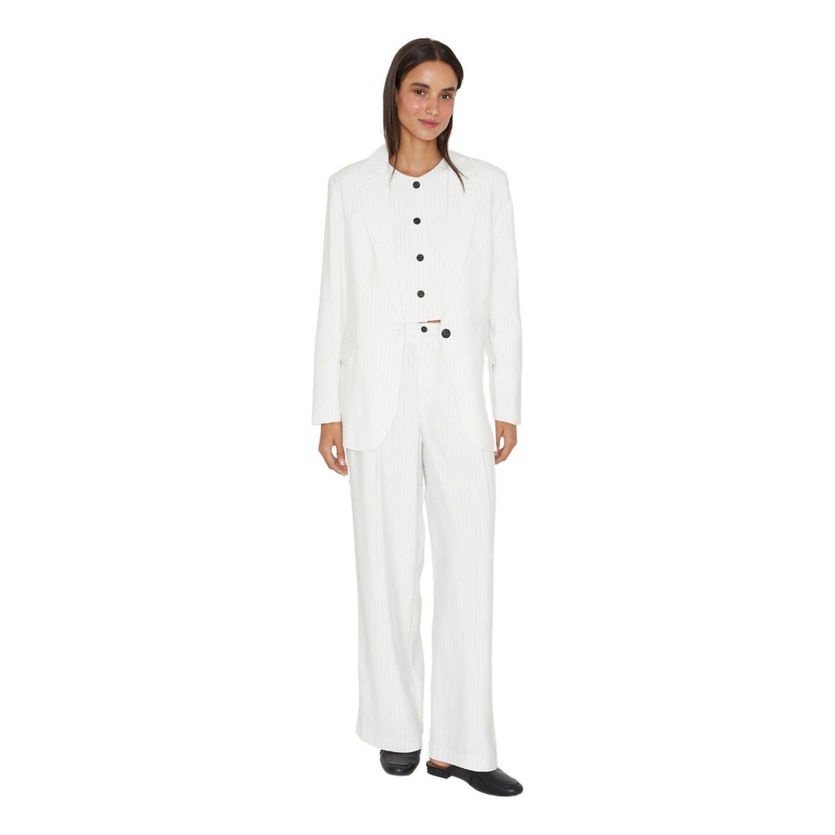 JACINTA TIENDA - Blazer Oxford rayas blanco Jacinta Tienda