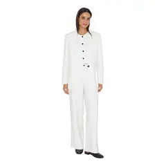 JACINTA TIENDA - Blazer Oxford rayas blanco