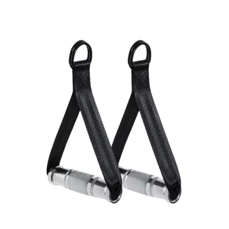 PLUSFIT - Agarre Polea Aluminio Resistente Negro Gris Plusfit