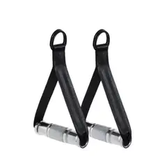 PLUSFIT - Agarre Polea Aluminio Resistente Negro Gris