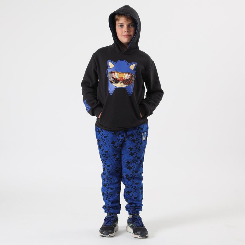 SONIC - Pantalon De Buzo Niño Logo Azul Sonic