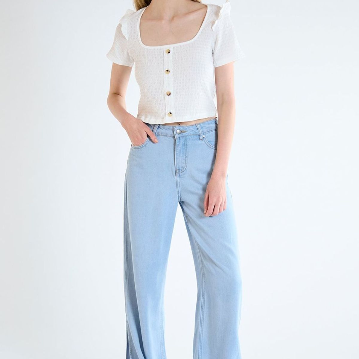 IO - Jeans Wide Celeste Mujer Io