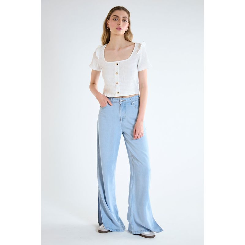 IO - Jeans Wide Celeste Mujer Io