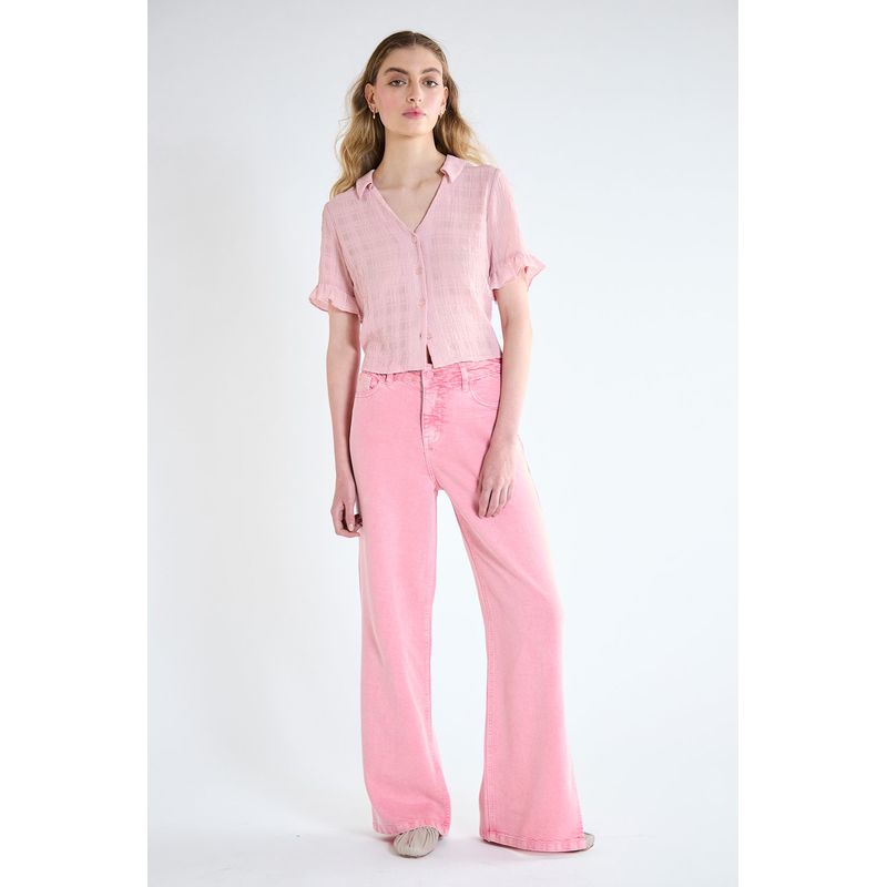 IO - Jeans Wide Rosado Mujer Io