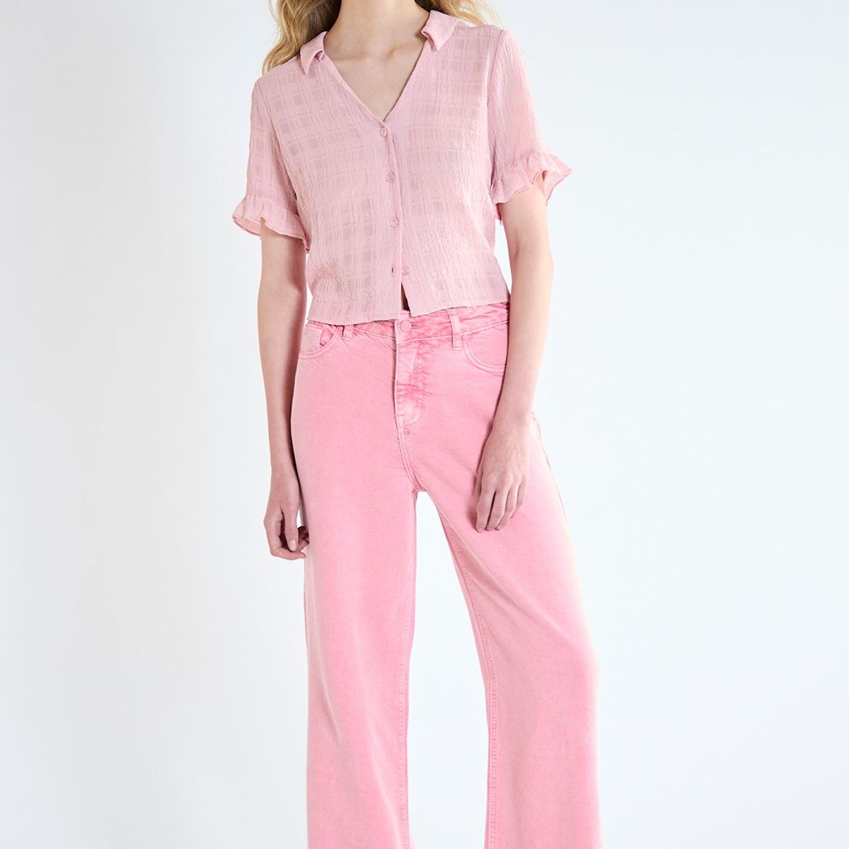IO - Jeans Wide Rosado Mujer Io