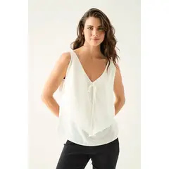 ASH - Blusa Sin Mangas Crudo Mujer