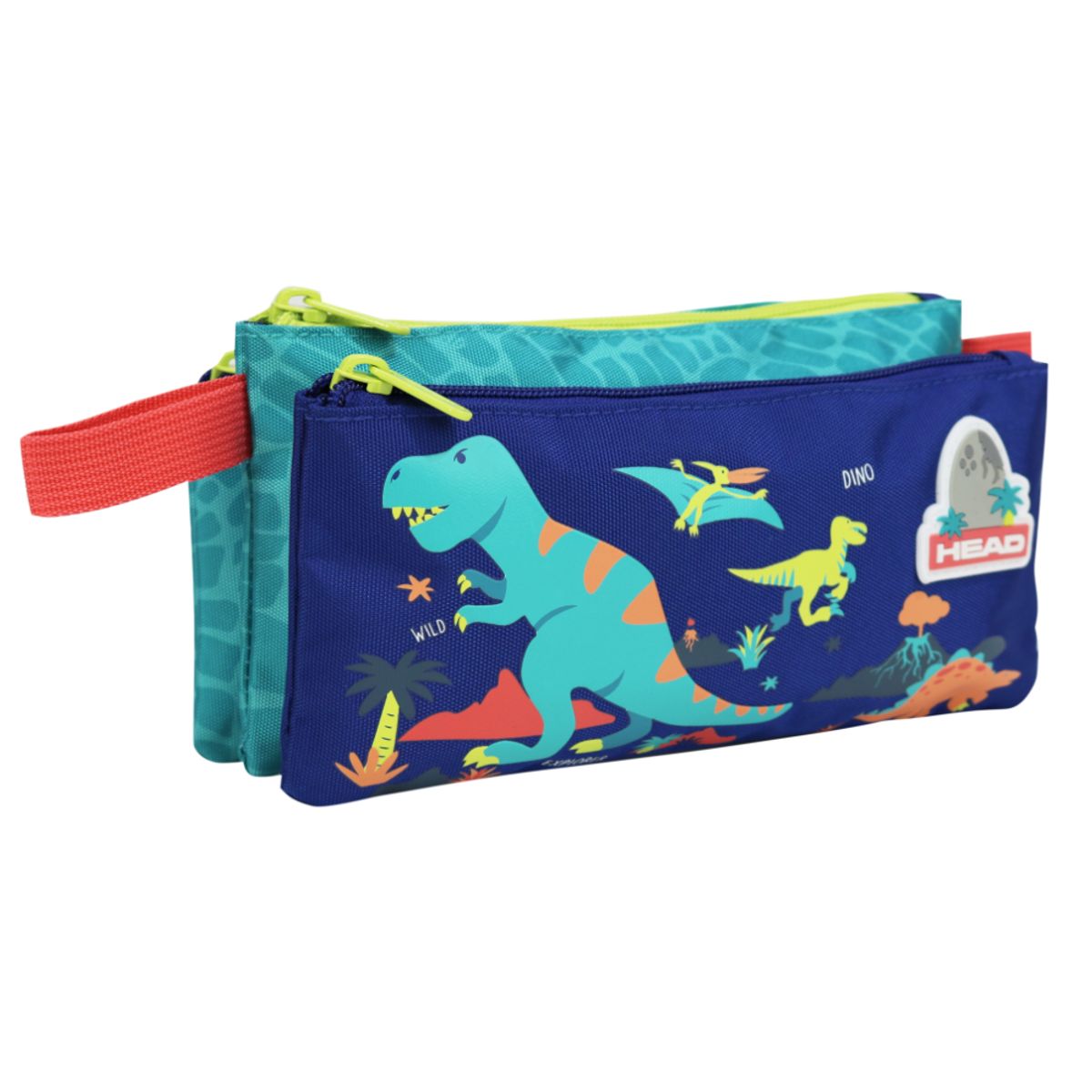 HEAD - Estuche Infantil Triple Celerio Mix Dinos Azul Head