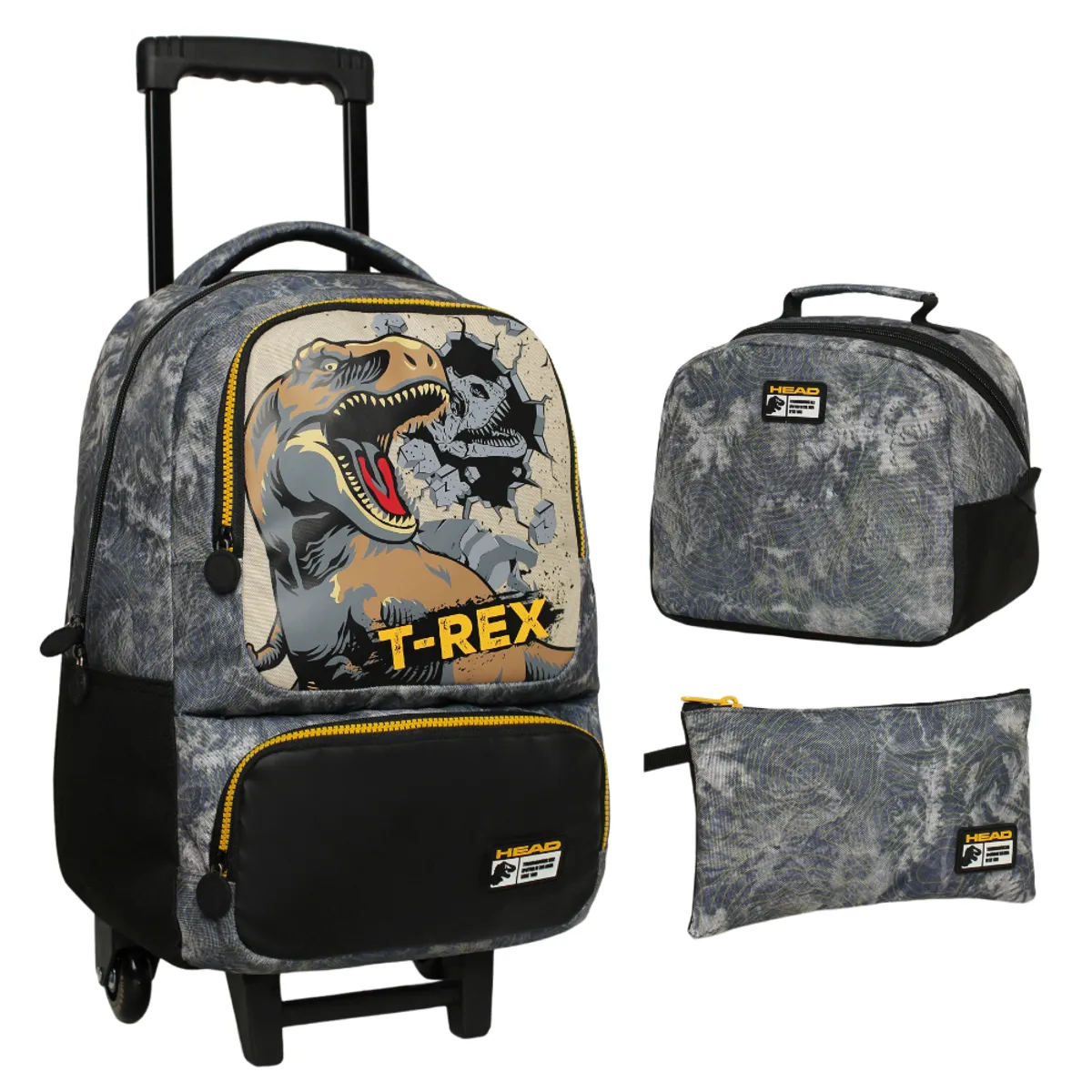 HEAD - Pack Bakan Escolar Hombre Dino Jurassic Gris Head