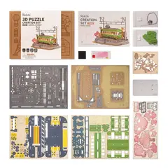 ROBOTIME - Tranvía Sakura Journey - Puzzle 3D de Madera