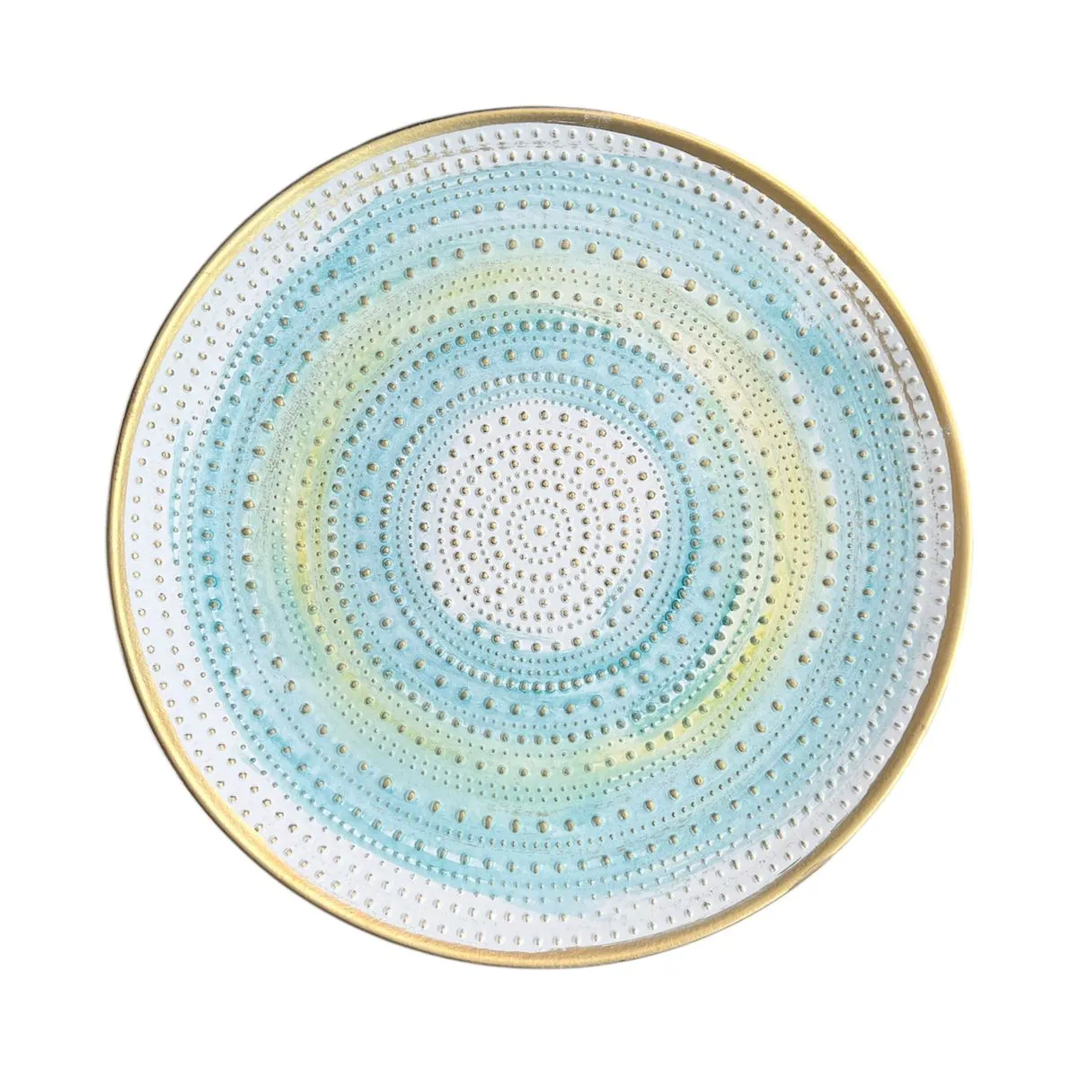 GENERICO - Mesa Lateral Dorada Puntos Mesa De Centro Decoración 40cm.