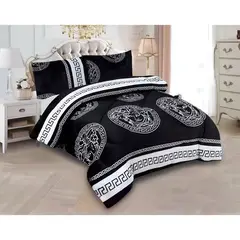 GENERICO - COBERTOR CHIPORRO NEGRO 2 PLAZAS +2 FUNDAS DE ALMOHADA