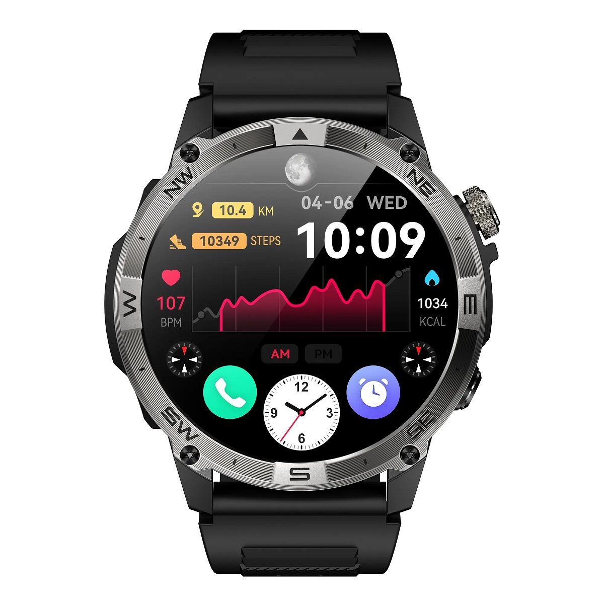 STARTECHOFFICE - Reloj Inteligente Deportivo HK08 GPS Pantalla AMOLED de 1.43 pulgadas Compatible IOS Android