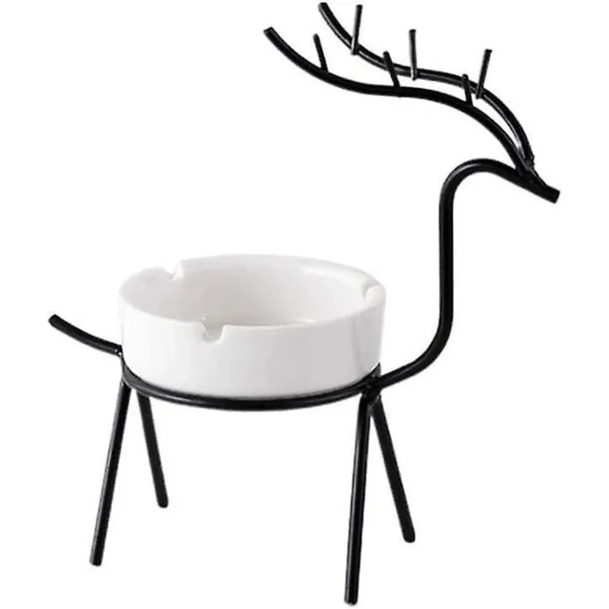 GENERICO - Cenicero De Cerámica Decorativo Diseños Dorado Reno N