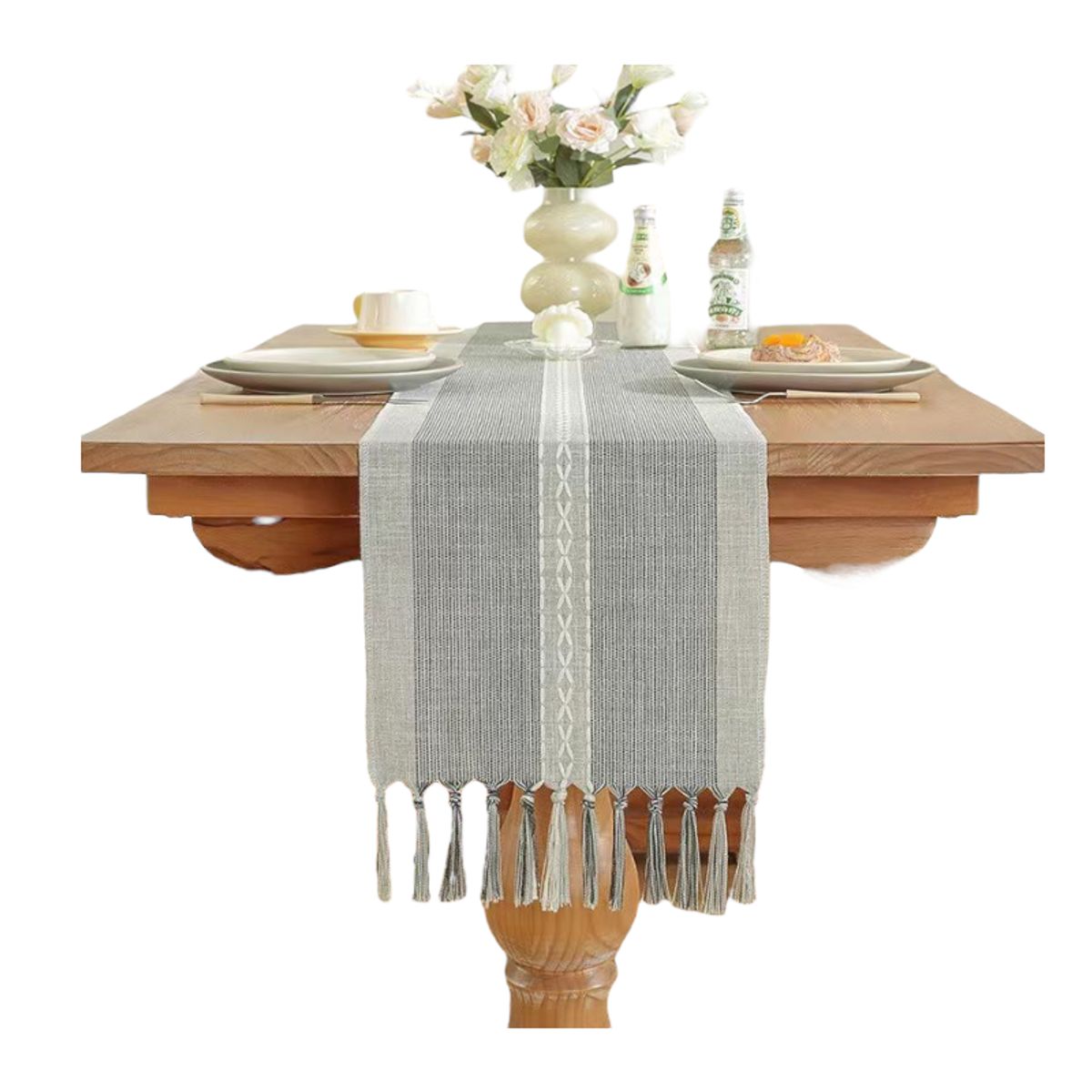 OEM - Mantel Camino De Mesa Rectangular Tejido Bordado 180x37cm