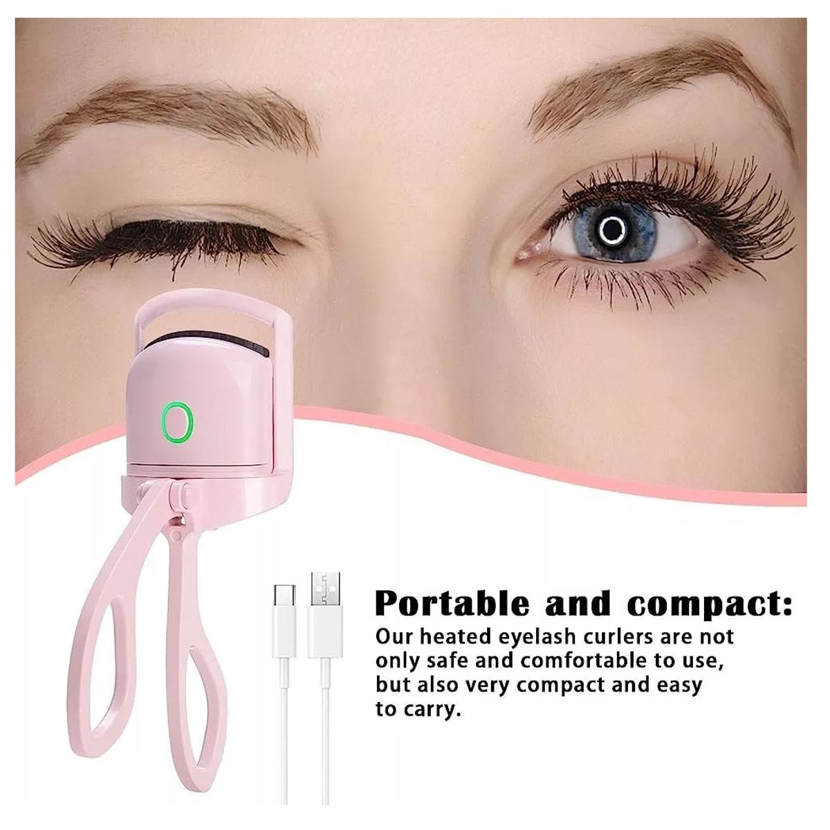GENERICO - Rizador De Pestañas Eléctrico Elegante Carga Usb