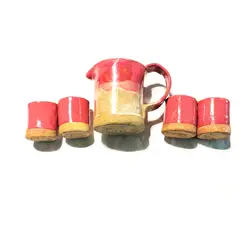 GOIC DISEÑOS - Conjunto de jarra con vasos hecho a mano diseño exclusivo.