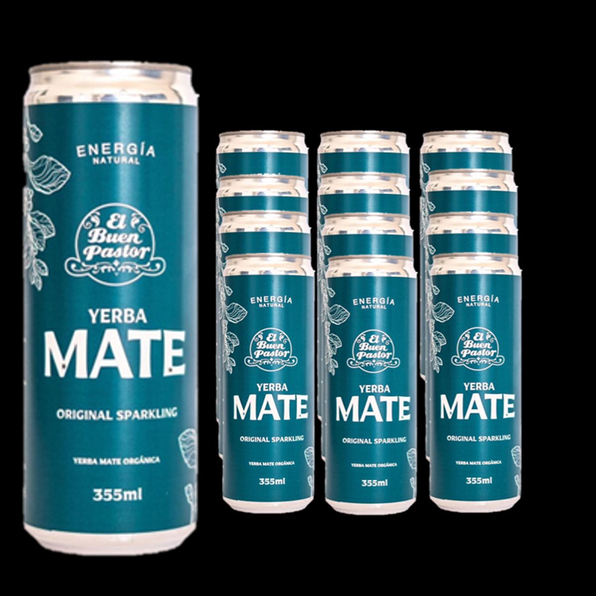 EL BUEN PASTOR - Pack x 12 Bebida Yerba Mate El Buen Pastor Energizante Natural Tradicional 355ml