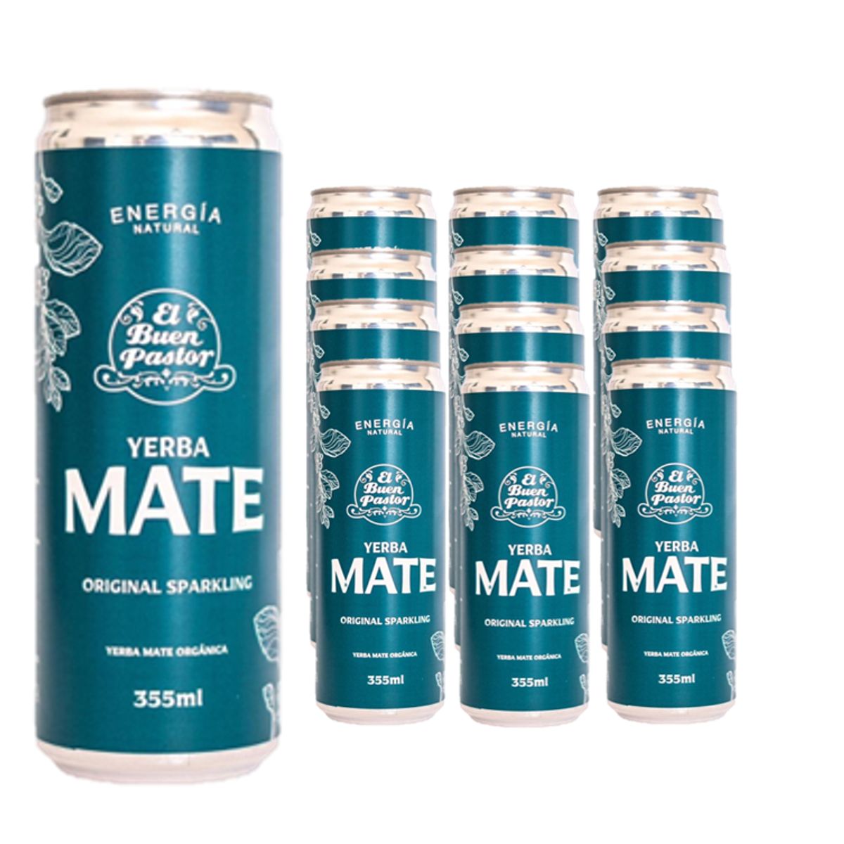 EL BUEN PASTOR - Pack x 12 Bebida Yerba Mate El Buen Pastor Energizante Natural Tradicional 355ml