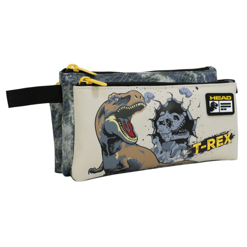 HEAD - Estuche Infantil Triple Celerio Dino Jurassic Gris Head