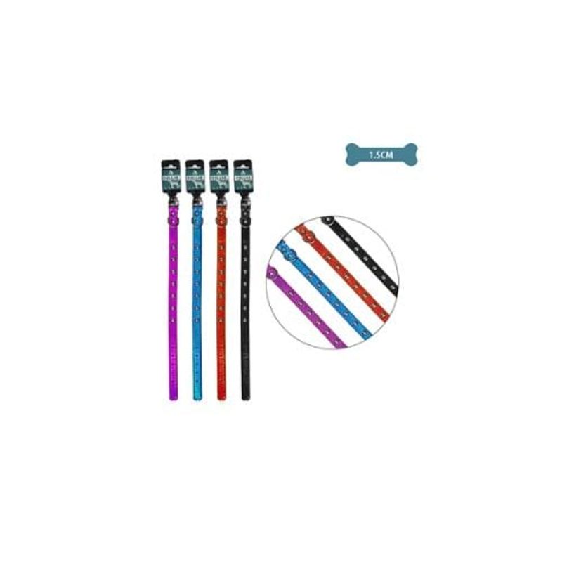 GENERICO - Collar PU Con Tachuelas Color Aleatorio 15cm 12pcs