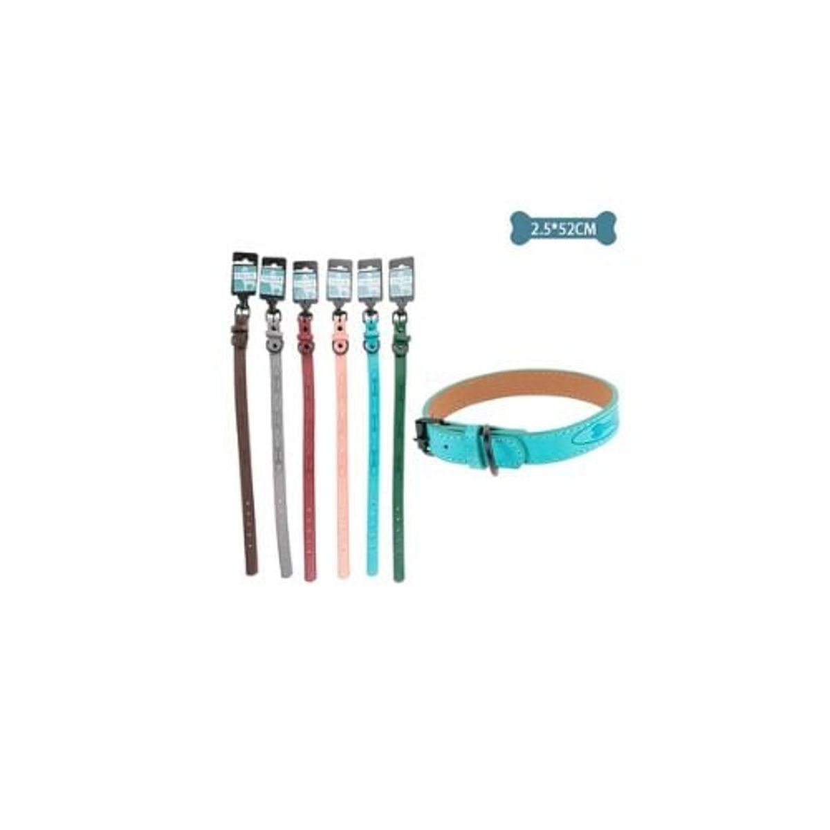 GENERICO - Collar PU Con Diseño Hueso Color Aleatorio 2x52cm 12pcs