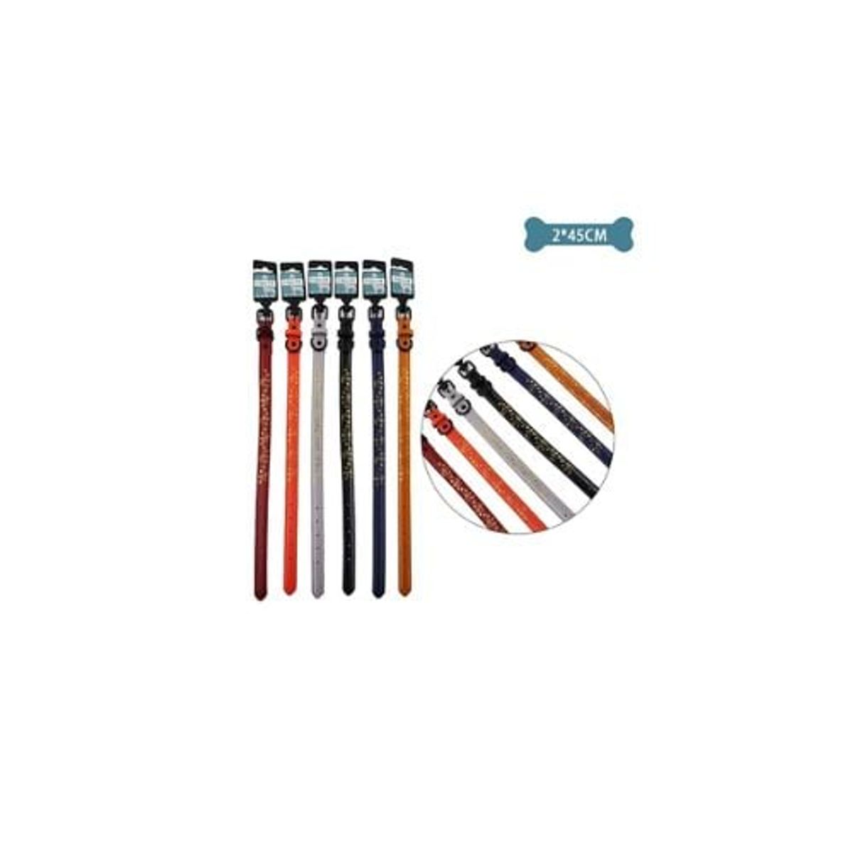 GENERICO - Collar PU Diseño Huella y Perro Dorado Color 2x45cm 12pcs