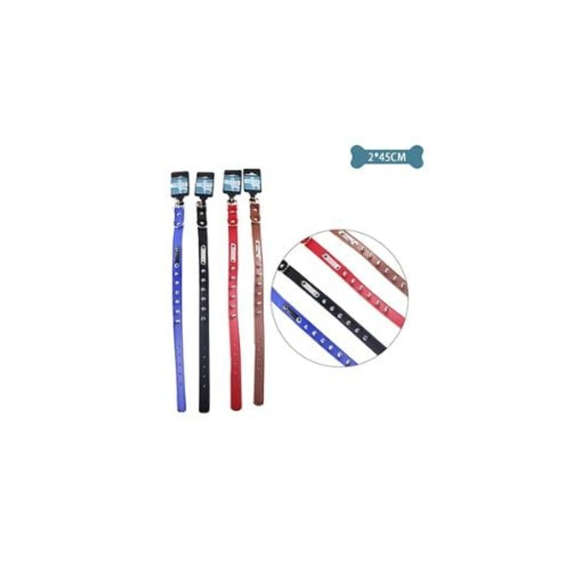 GENERICO - Collar PU Con Tachuelas Color Aleatorio 2x45cm 12pcs