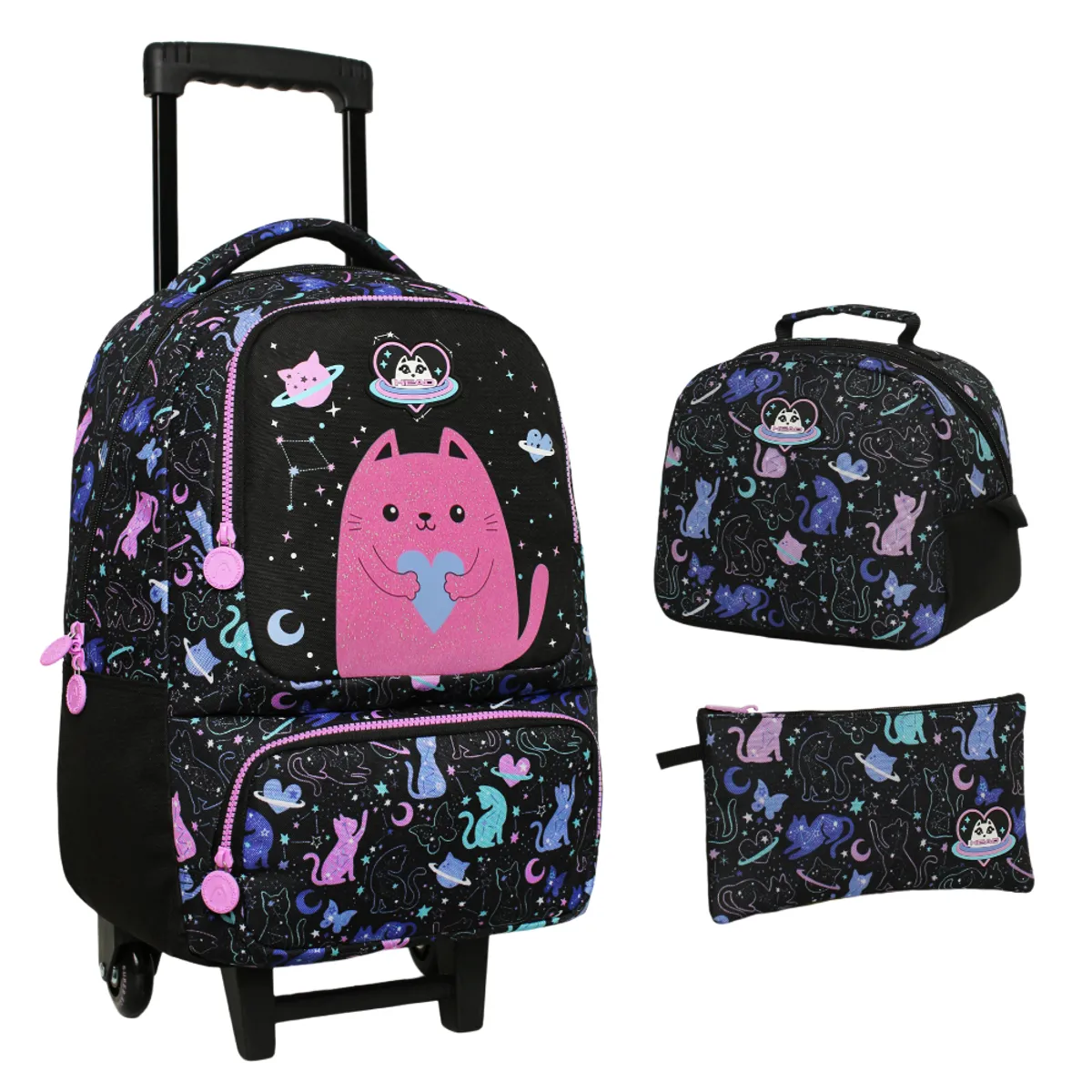 HEAD - Pack Bakan Escolar Mujer Space Cat Negro Head