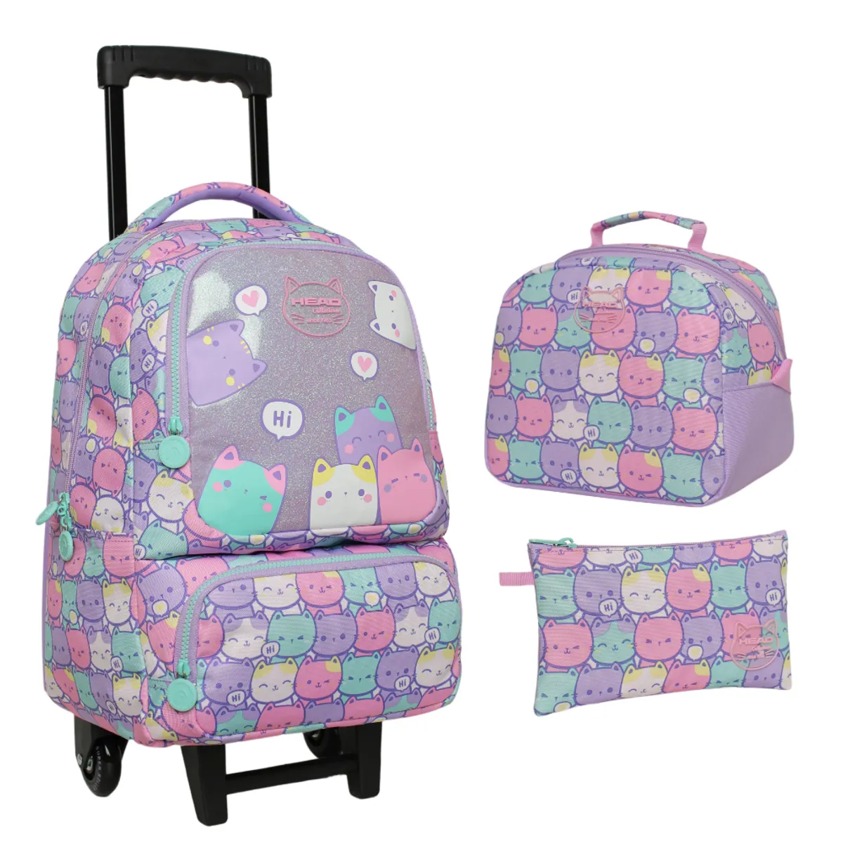 HEAD - Pack Bakan Escolar Mujer New Gatos Pastel Head
