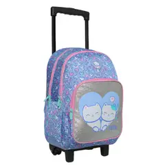 HEAD - Mochila Ruedas Infantil Niña Chips Gato Corazon Lila