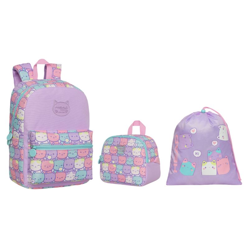 HEAD - Pack Kids Escolar Mujer New Gatos Pastel Head