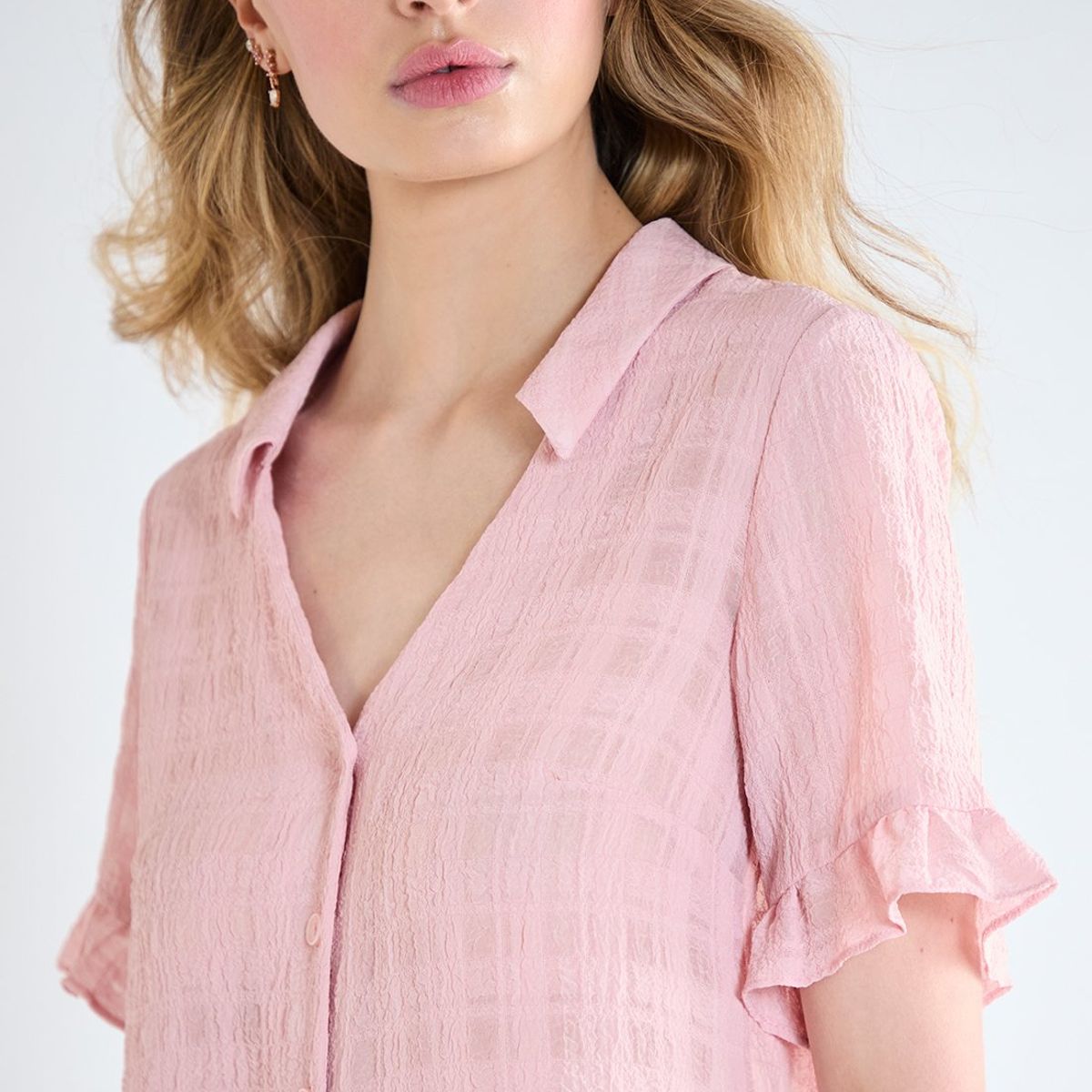 IO - Blusa Manga Corta Rosado Mujer Io