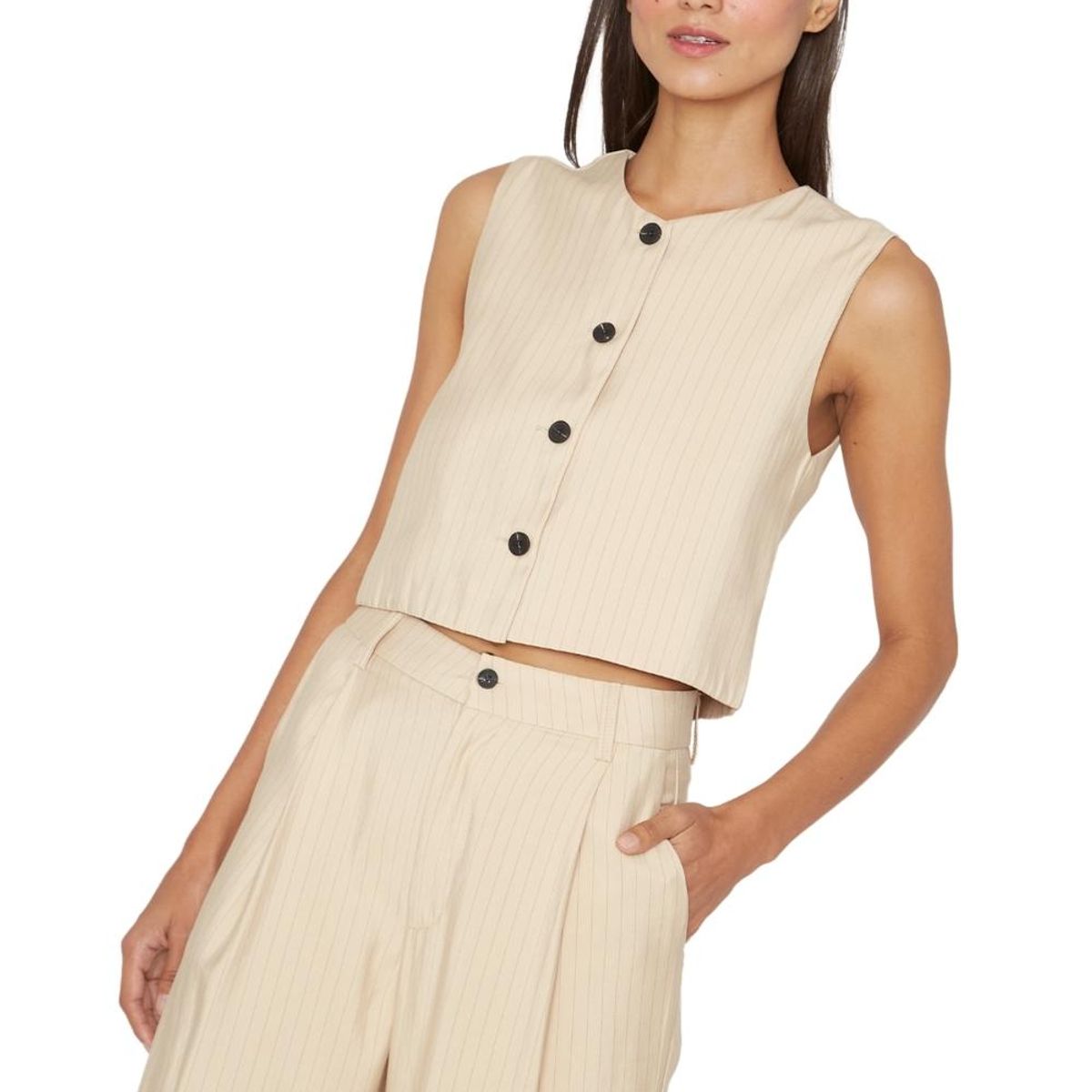 JACINTA TIENDA - Vest Oxford rayas crudo Jacinta Tienda