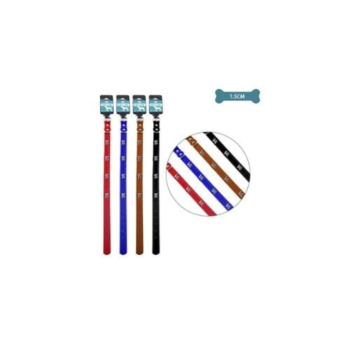 GENERICO - Collar PU Con Tachuelas De Hueso Color Aleatorio 15cm 12pcs