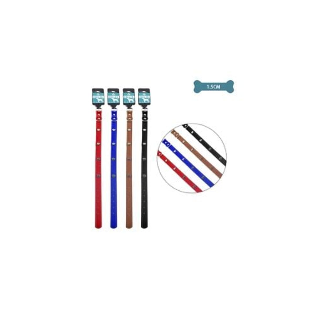 GENERICO - Collar PU Con Tachuelas De Huella Color Aleatorio 15cm12pcs